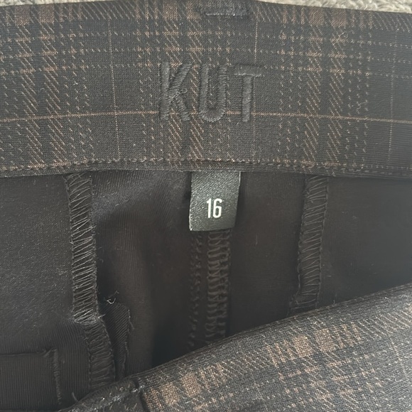 KUT High-rise Skinny Ankle Plaid Pants in Blackberry Size 16 NWT - Picture 4 of 8